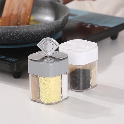 4-in-1 Divided Spice Shaker - Transparent Space-Saving Seasoning Box