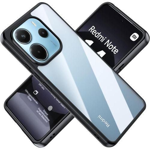 Crystal Clear Shockproof Case with Military Camera Protection with Black Frame Compatible with Redmi Note 14 4G - Black
