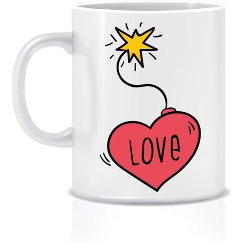 Love Valentine Ceramic Mug - White