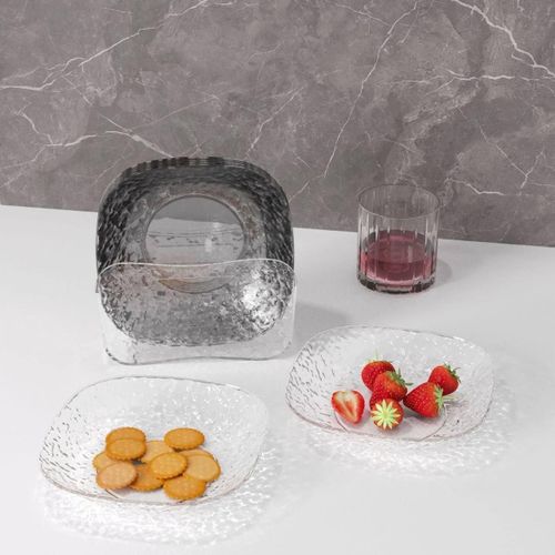 Tasali Plate Set 6 Pieces with Metal Stand Premium Acrylic Material High Quality Modern Design Table Organizer (Famieh)