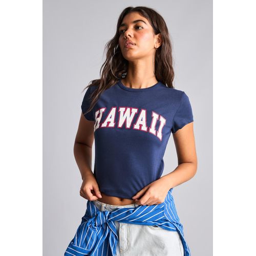 Slim Fit Crew Neck Printed Ribana Short Sleeve T-Shirt