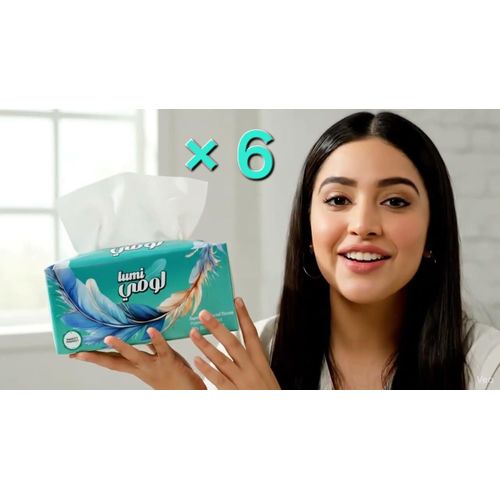 مناديل بيضاء - 550 منديل - 3 طبقات - 6 عبوات