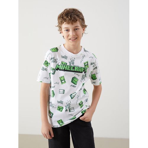 Crew Neck Minecraft Printed Boy's T-Shirt