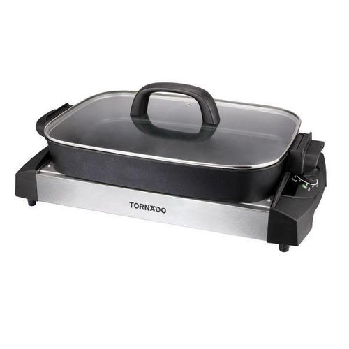 Electric Grill 1500 Watt, Adjustable Temperature, Easy To Clean, Black x Stainless TCS-1500