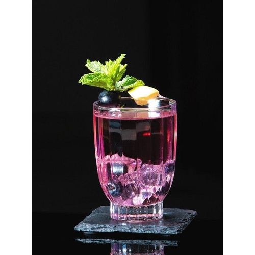 Crystal Drinking Glass Set Embossed Design 6 Pieces 330ml