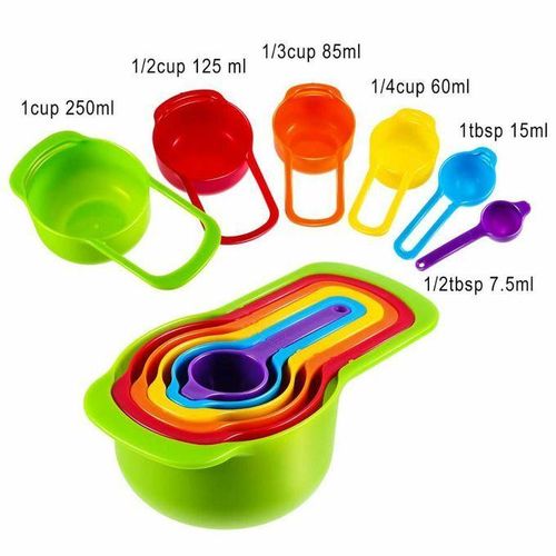 6-in-1 Colorful Measuring Spoon Set - Food-Safe Plastic - Perfect Kitchen Accuracy