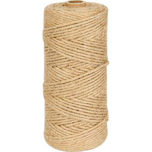 328 Feet 3mm (0.12 inch) Natural Thick Jute Twine, Durable String for DIY Crafts, Packing Materials, Arts, Home Decor, Wedding Decorations, Bundling, Gift Packing String