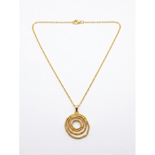 Women's Stainless Steel Concentric Circles Pendant Necklace