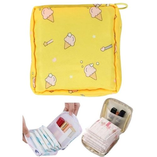 Portable Sanitary Napkin Storage Bag for Women and Teenage Girls â Zippered Menstrual Pad Holder, First Period Kit, Multi-Purpose Sanitary Pad Organizer for Travel, School, Office, Jewelry, Makeup, Keys â Compact, Reusable, Lightweight