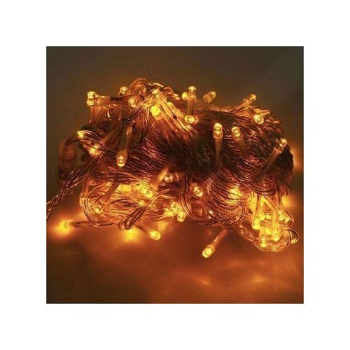 شريط إضاءة LED أصفر لرمضان والحفلات وعيد الميلاد - 10 أمتار، 100 مصباح LED