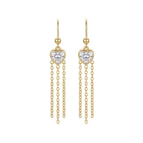 Heart Crystal Dangle Earrings