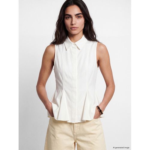 Pleated Women's Jean Shirt