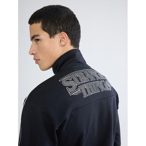 Funnel Neck Printed Men's Thick Sweatshirt