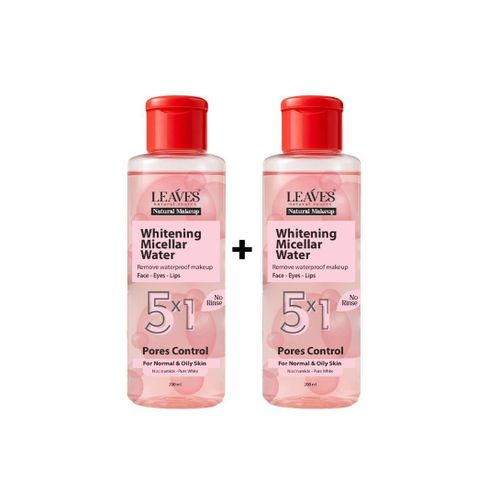 LEAVES 2 Pieces Whitening Micellar Water and Makeup Remover For oily Skin 200*2ml