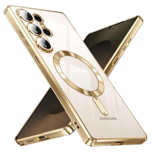 Clear Phone Case for Samsung Galaxy S25 Ultra – Shockproof – Anti-Fingerprint – Gold