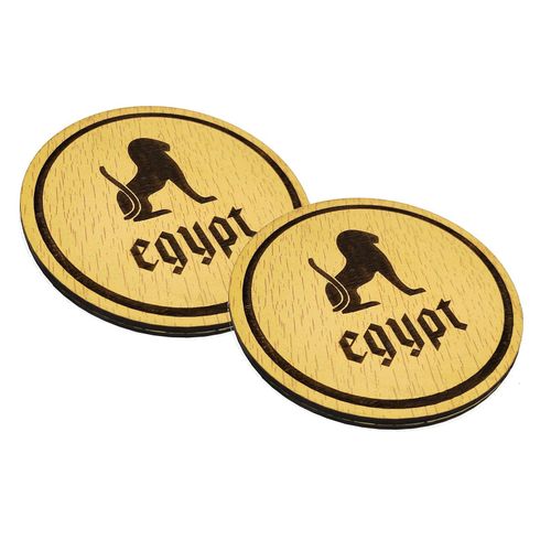 Coaster base wooden cups diameter 9 cm laser engraved pharaonic Shape-2 pieces-Code 2-7329 - from Rana store