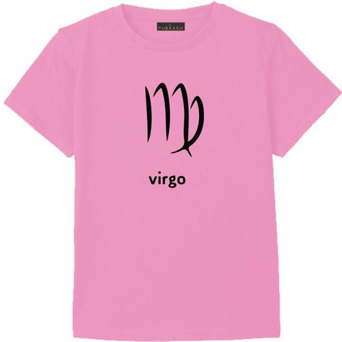 pink cotton t-shirt Virgo Zodiac black