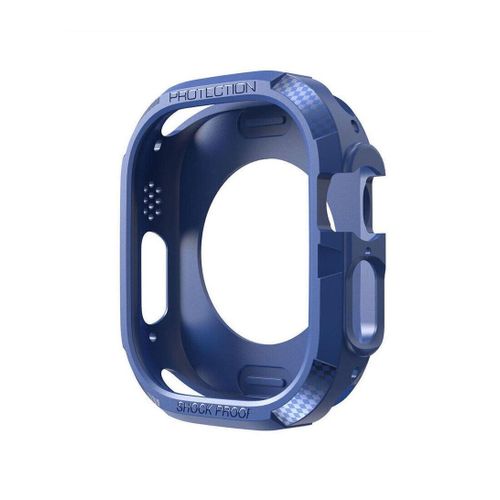 درع متين مصمم لساعة أبل غطاء TPU فائق المتانة لساعة أبل ألترا 49 مم - أزرق