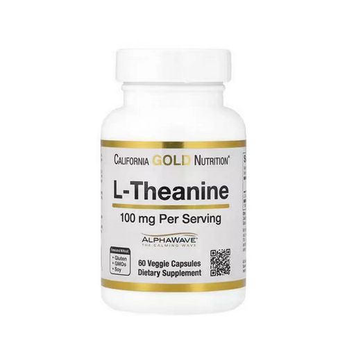 مكمل غذائي ل-ثيانين من كاليفورنيا غولد نيوتريشن بتركيز 100 ملجم 60 كبسولة نباتية