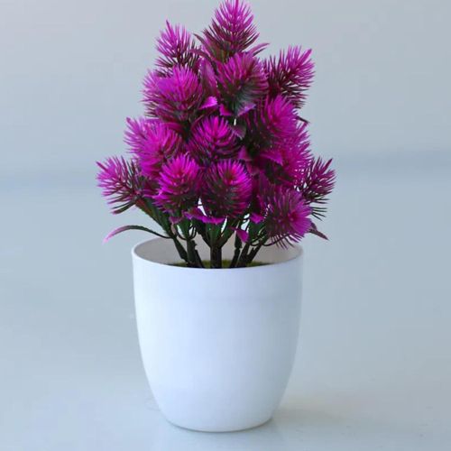 Direct Sales Mini Artificial Plastic Flower Potted Office Green Plant Fake Tree Fake Flower Artificial Plant Tree Green Plant Bonsai