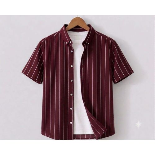 Men's Short Sleeve Casual Shirt – Button Down Collar