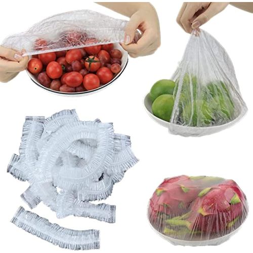 100 كيس لحفظ الطعام طازجاً - أغطية بلاستيكية لاصقة لحفظ الفاكهة