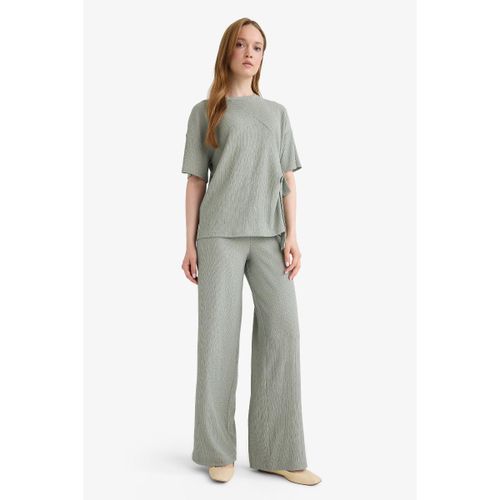 Woman Straight Fit Trousers - Lt.Green
