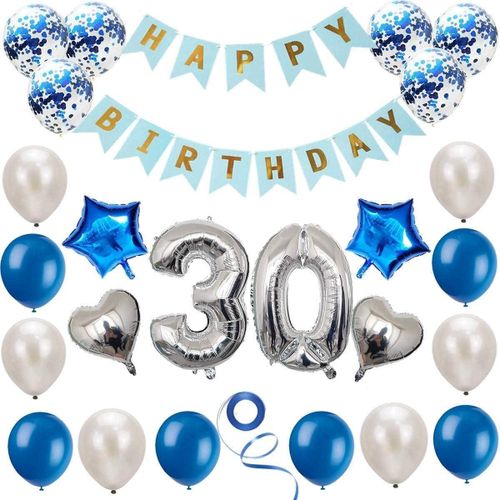 طقم زينة لعيد الميلاد 30، زينة عيد ميلاد باللونين الفضي والأزرق، زينة حفلة عيد الميلاد، 2725611325004