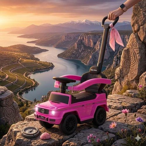 Premium Licensed Mercedes-Benz G-Class Style Pink Ride-On Push Car for Toddlers – Ergonomic Parent Handle, Safety Guardrail, & Comfortable Seat for Indoor/Outdoor Play