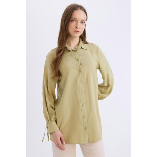 Woman Regular Fit Long Sleeve Tunic - LT.KHAKI
