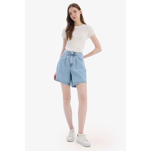 High Waist Soft Jean Bermuda