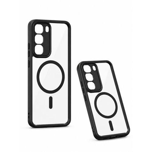 Magnetic Case for realme c 71 Compatible with MagSafe, Shockproof Phone Bumper Cover, Solid Color Matte TPU Frame, Anti-Scratch Clear Back (Black, realme c71 )