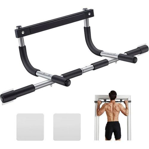 Gym exercise bar that attaches to the doorway or wall for pull-up and upper body exercises with lock, adjustable, (60-100 cm)