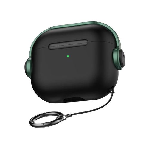Airpods Pro 3 Case,Safety Lock Cover for Apple Airpod Pro 3 2025 with Phone Stand & Keychain, Shockproof Scratch Resistant Protective Case for Men Women- (Black/Green)