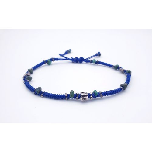 Waxed Turquoise Butterfly 9" Anklet