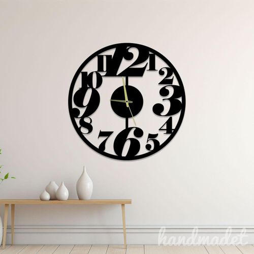 MDF Wood Clock - Black - 40 * 40 - CL-B-108