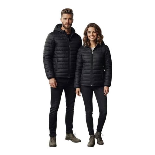 Men's & Women's Lightweight Hooded Puffer Winter Jacket - Black