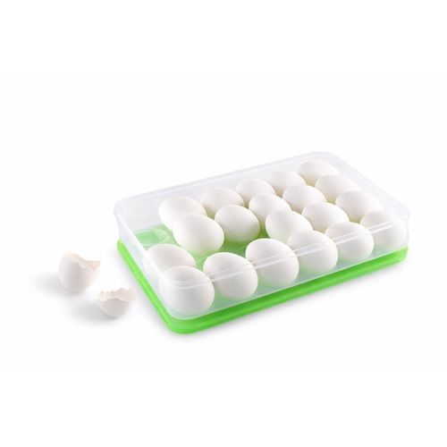 24-Egg Storage Box & Organizer - Durable Body with Secure Lid for Refrigerator