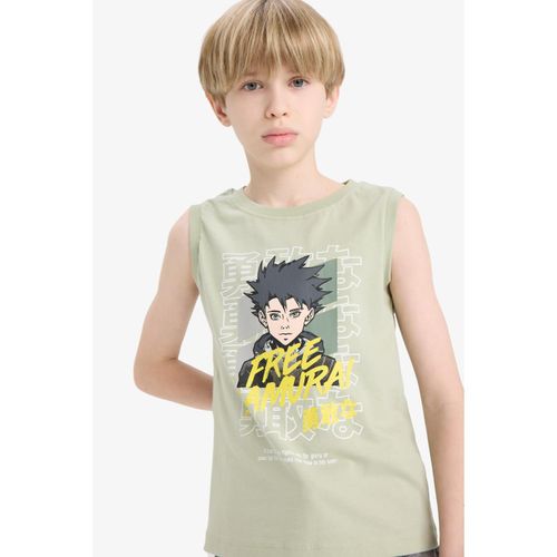 100% Cotton Crew Neck Printed Tank Top Men Kids