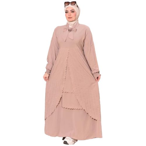 Edna Royal crepe material Consists of 2 pieces , Model 8228 , Beige