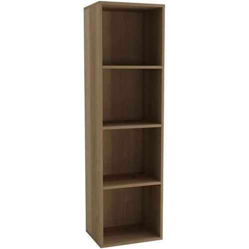Portal URBNLIVING Tier Wooden Bookcase Shelving Display Storage Shelf Unit Wood Shelves (Warm Oak, 4 Shelf)