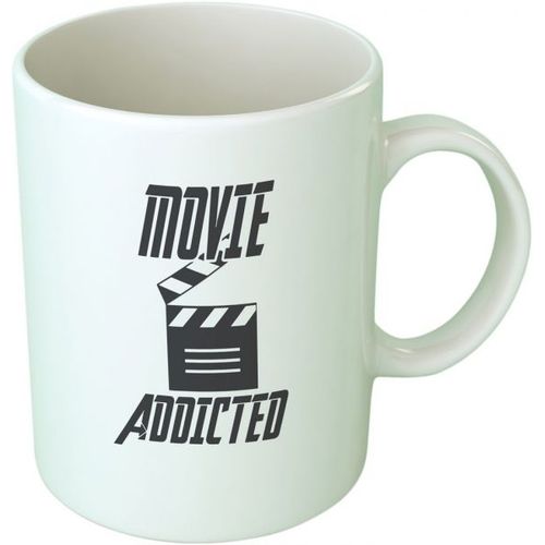 Fast-print Printed Mug Movie Addicted - White & Black