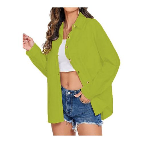 Sunset Women Cotton Button Down Casual Chemise LIMON