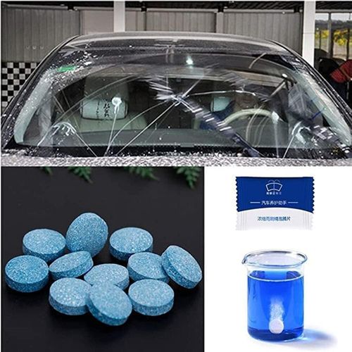 1 Tablet Car Windshield & Glass Cleaner Tablets – Effervescent Dissolvable Windshield Cleaning Tablets for Removing Dirt, Stains & Road Grime – Makes Up to 4 Liters Cleaning Solution