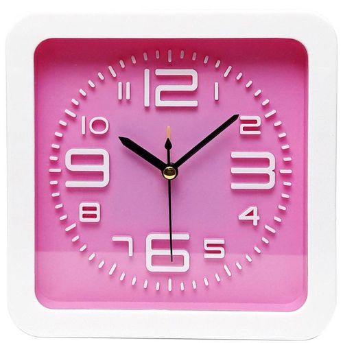 Alarm Clocks Round White Border Alarm Clock for Students Gifts Birthday Home Decoration Ornaments Clock for Bedroom ,L542
