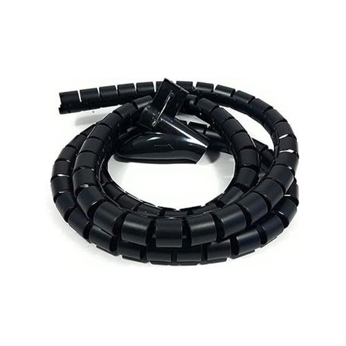 Flexible spiral cable wrapping tape kit for organizing computer and TV cables and wires, ideal for home and office use (2 meters long, black)
