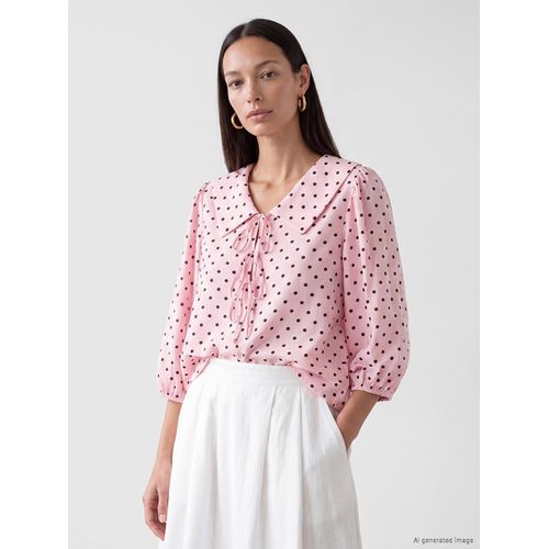 Peter Pan Collar Polka Dot Blouse