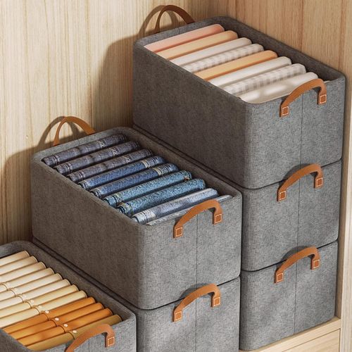 Clothing Storage Box - Stylish and Durable Design with Inner Metal Construction to Keep Your Clothes Tidy