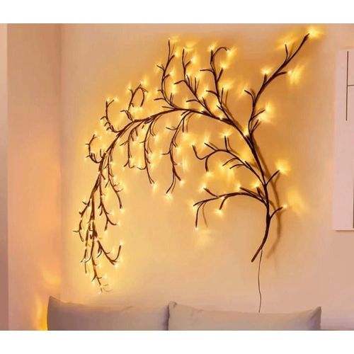 Yellow Light Branch for Decoration and Event Decoration Luminous Orchid Tree 100 LED Warm Illusion Wall Decor Easy Composition and Aesthetic Shape Eye-Catching All Year Long