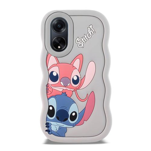 Lilo and Stitch Cartoon 3D Wavy Soft Silicone Phone Case for Oppo A98 5G Grey